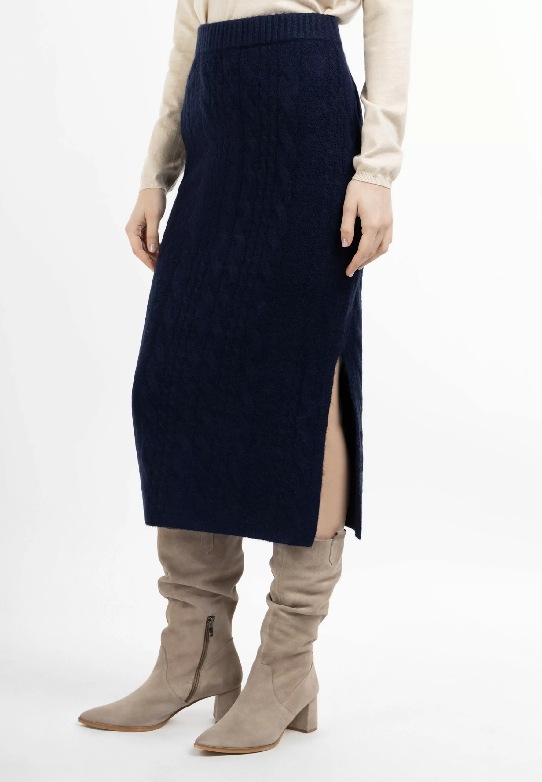 DreiMaster Vintage Jupes Midi Jupe Femme Marine 2 DreiMaster Vintage Jupes Midi Jupe Femme Marine – Image 2