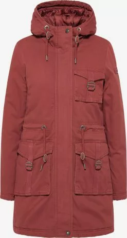 DreiMaster Vintage Parkas Parka D’hiver Femme Rouge Pastel
