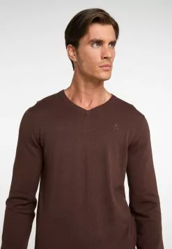 Pulls à Col En V Pull-over Markani Homme Brun Foncé -Magasin Vintage Dreimaster 729b2fdf374742ccb55b4018400ea070