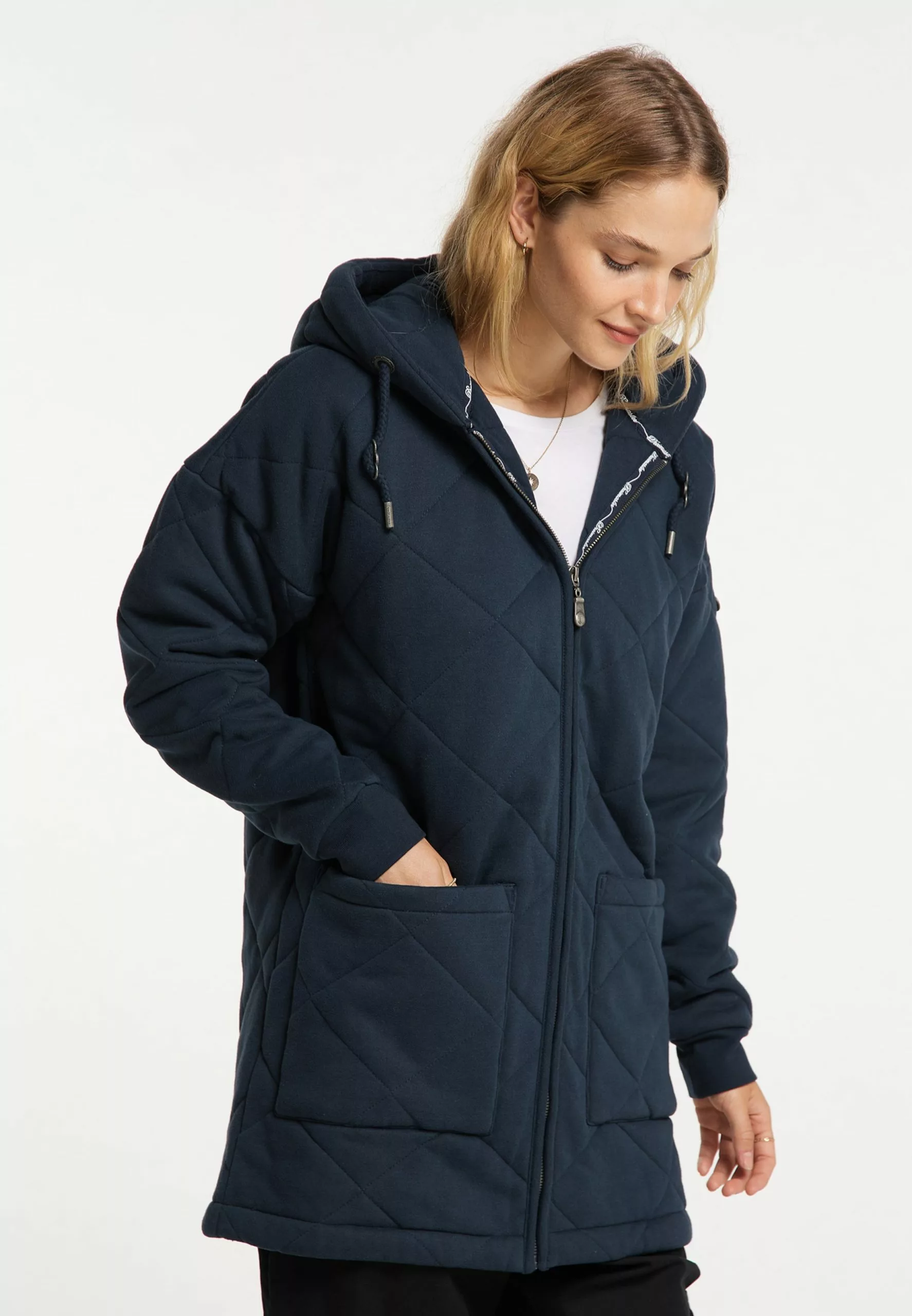 DreiMaster Vintage Sweats Zippés Veste De Survêtement Femme Marine 2 DreiMaster Vintage Sweats Zippés Veste De Survêtement Femme Marine – Image 2