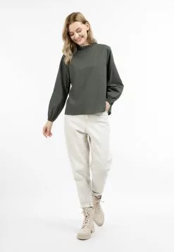 DreiMaster Vintage Hauts Chemisier Femme Olive 9 DreiMaster Vintage Hauts Chemisier Femme Olive -Magasin Vintage Dreimaster 75de289e96eb1fec32deee2759e6b760