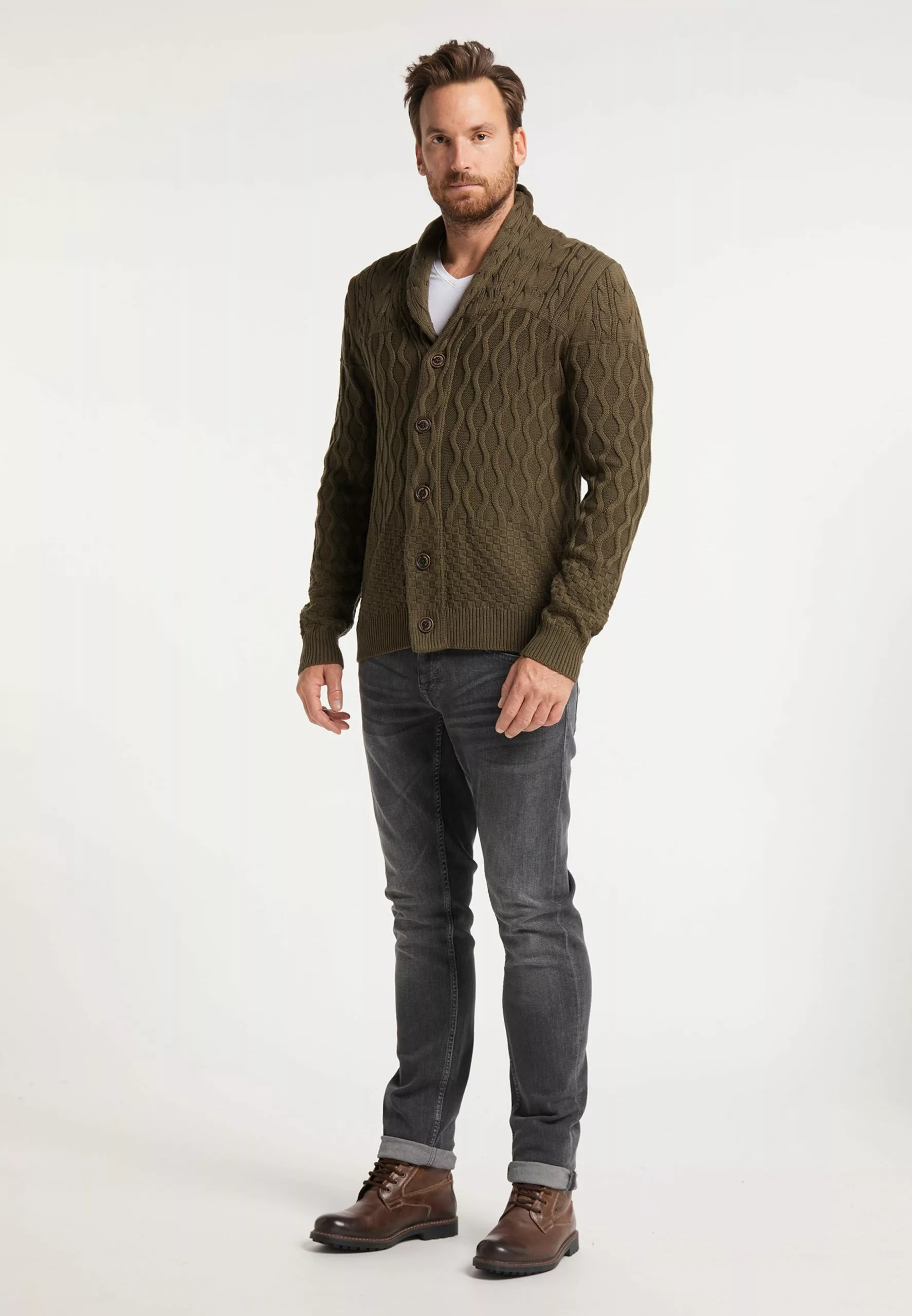 DreiMaster Vintage Gilets Vestes En Maille Homme Olive 4 DreiMaster Vintage Gilets Vestes En Maille Homme Olive – Image 4