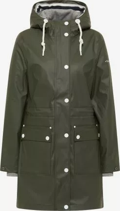 Manteaux De Pluie Manteau Fonctionnel Femme Kaki