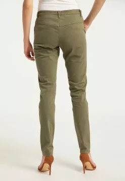 DreiMaster Vintage Pantalons En Toile Coupe Slim Pantalon Femme Olive -Magasin Vintage Dreimaster 78afb0ab589e93292beca85ee69e0932