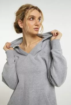 DreiMaster Vintage Pulls à Capuche Pull-over Femme Gris Clair -Magasin Vintage Dreimaster 79f42950e8900d82224a4f1808506cc3