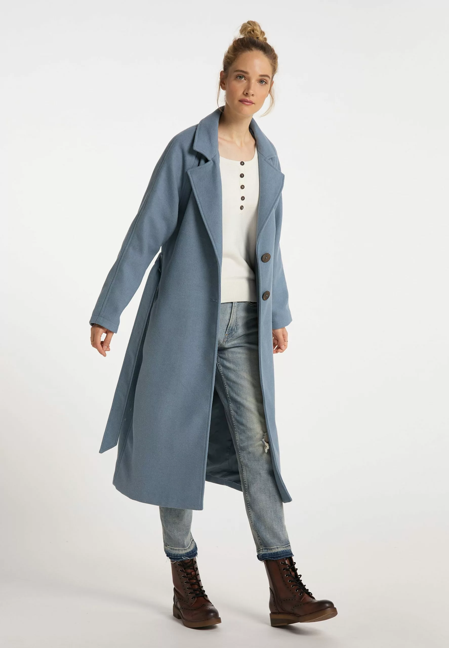 DreiMaster Vintage Manteaux De Mi-saison Manteau Mi-saison Femme Bleu Fumé 4 DreiMaster Vintage Manteaux De Mi-saison Manteau Mi-saison Femme Bleu Fumé – Image 4