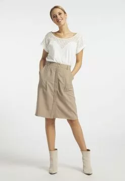 DreiMaster Vintage Jupes Midi Jupe Femme Beige -Magasin Vintage Dreimaster 7d3cb23212ba49bd7017744d72807164