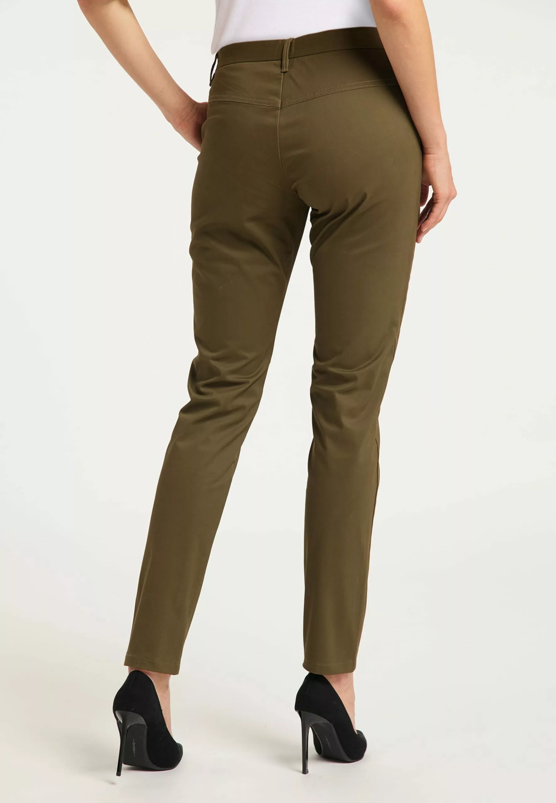 Pantalons En Toile Coupe Slim Pantalon Femme Marron 3 Pantalons En Toile Coupe Slim Pantalon Femme Marron – Image 3