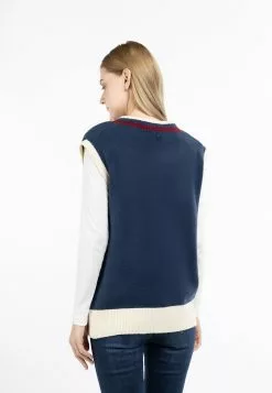 Pulls Maille Fine Pull-over Femme Bleu Foncé -Magasin Vintage Dreimaster 7e6c2dc3ca2f63089cbcc8bf25a82866