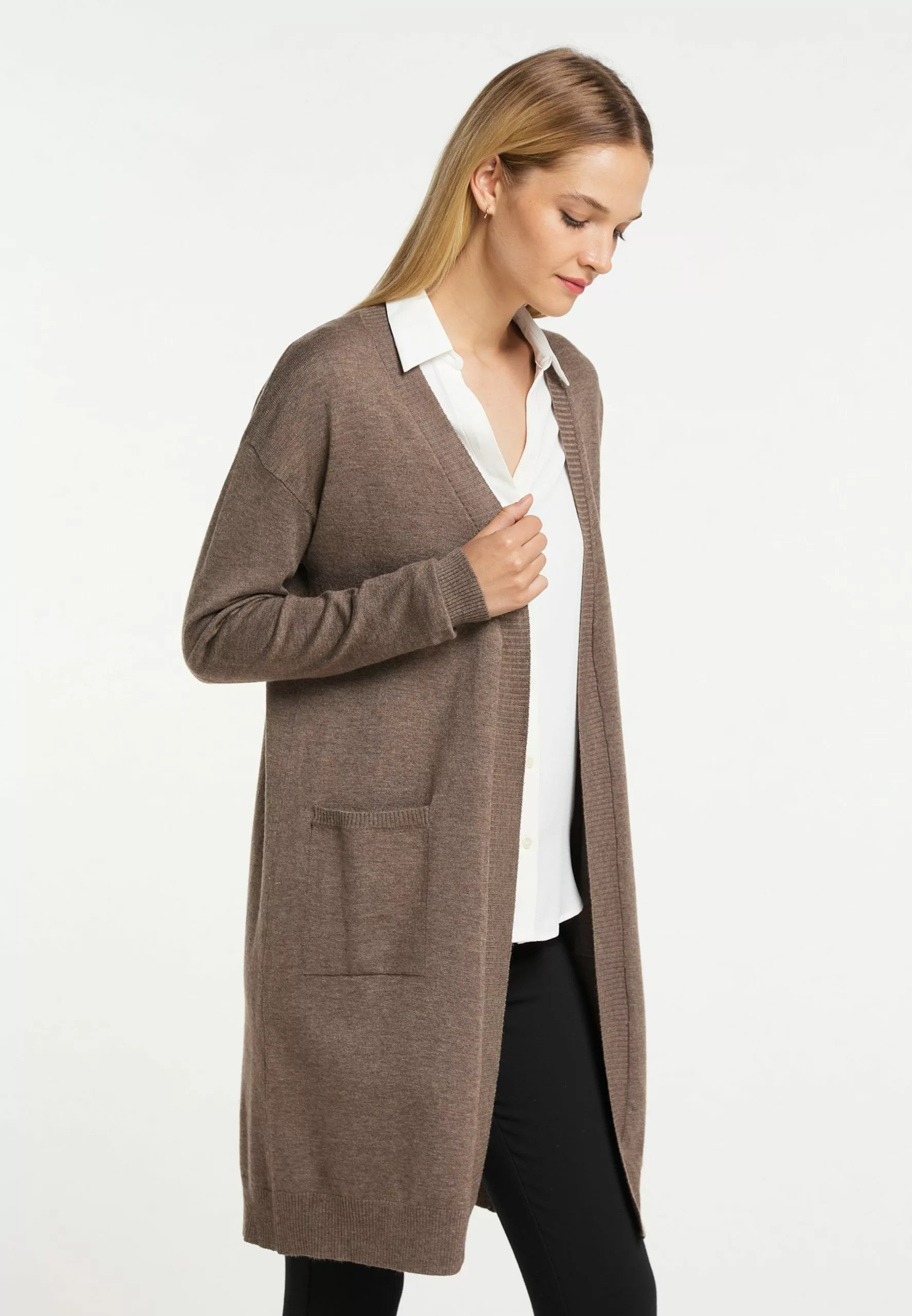 Gilets Cardigan Femme Taupe 2 Gilets Cardigan Femme Taupe – Image 2