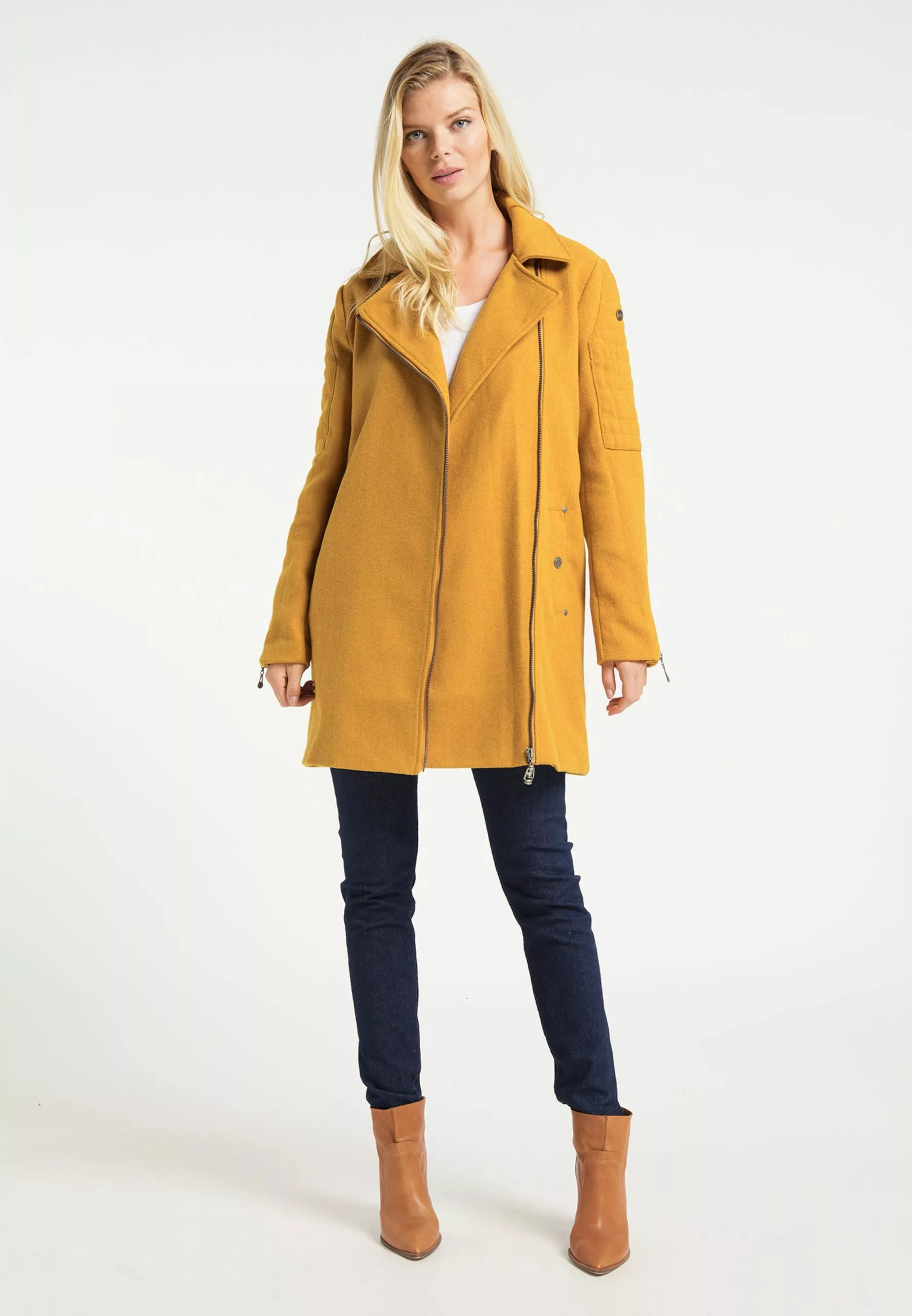 DreiMaster Vintage Manteaux De Mi-saison Manteau Mi-saison Femme Jaune Dor 4 DreiMaster Vintage Manteaux De Mi-saison Manteau Mi-saison Femme Jaune Dor – Image 4