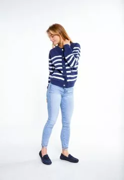 Gilets Cardigan Femme Marine / Bleu Clair -Magasin Vintage Dreimaster 803c44bf13e420dd3766044524065a76