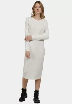 DreiMaster Vintage Robes En Jersey Robe Femme Blanc Naturel -Magasin Vintage Dreimaster 80b3152ca8c0578b56a8f95120395718