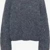 DreiMaster Vintage Pulls Maille Fine Pull-over Femme Bleu Foncé