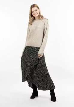 DreiMaster Vintage Pulls Maille Fine Pull-over Zitha Femme Beige Chiné -Magasin Vintage Dreimaster 86662f30470814b4e1a57d9954d36867