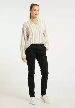 DreiMaster Vintage Pantalons En Toile Coupe Slim Pantalon Femme Noir -Magasin Vintage Dreimaster 8ad4fd80d83f839403a74cb661699231