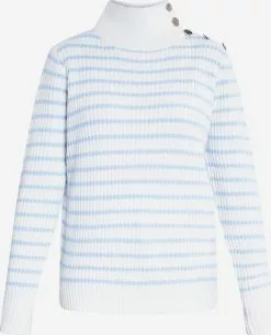 Pulls Maille Fine Pull-over Femme Bleu Clair / Blanc