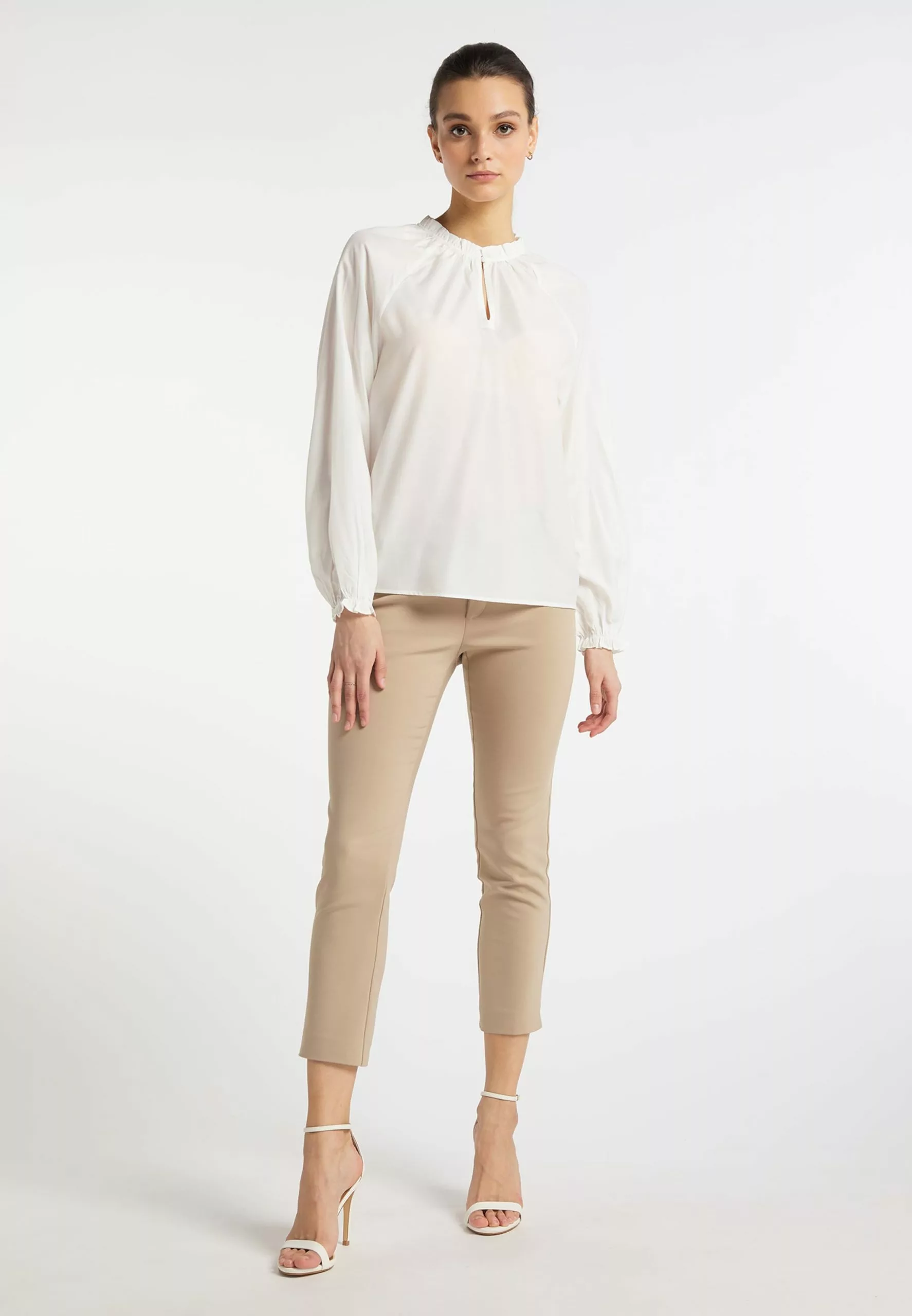 Hauts Chemisier Femme Blanc Naturel 4 Hauts Chemisier Femme Blanc Naturel – Image 4