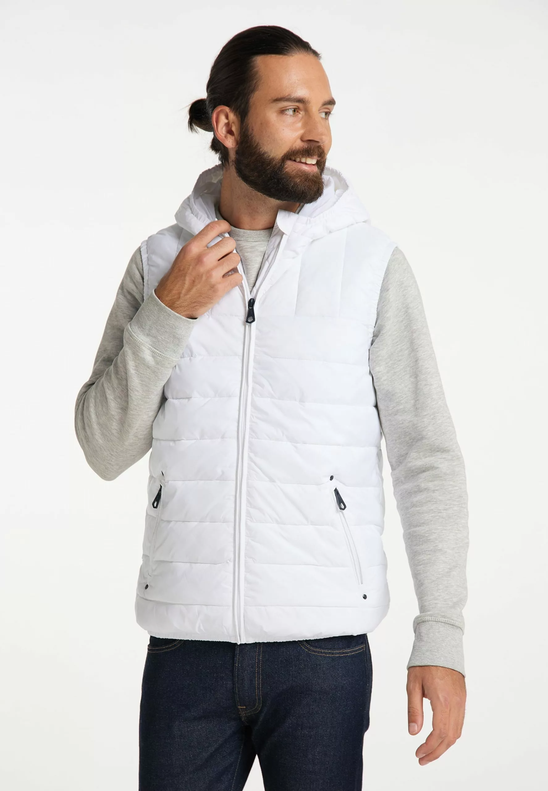 Vestes Sans Manches Gilet Homme Blanc 2 Vestes Sans Manches Gilet Homme Blanc – Image 2