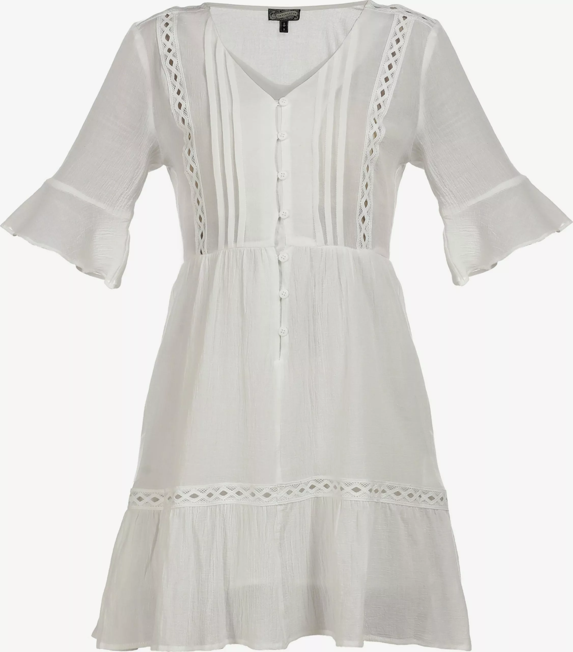 DreiMaster Vintage Mini-robes Robe Femme Blanc 1 DreiMaster Vintage Mini-robes Robe Femme Blanc