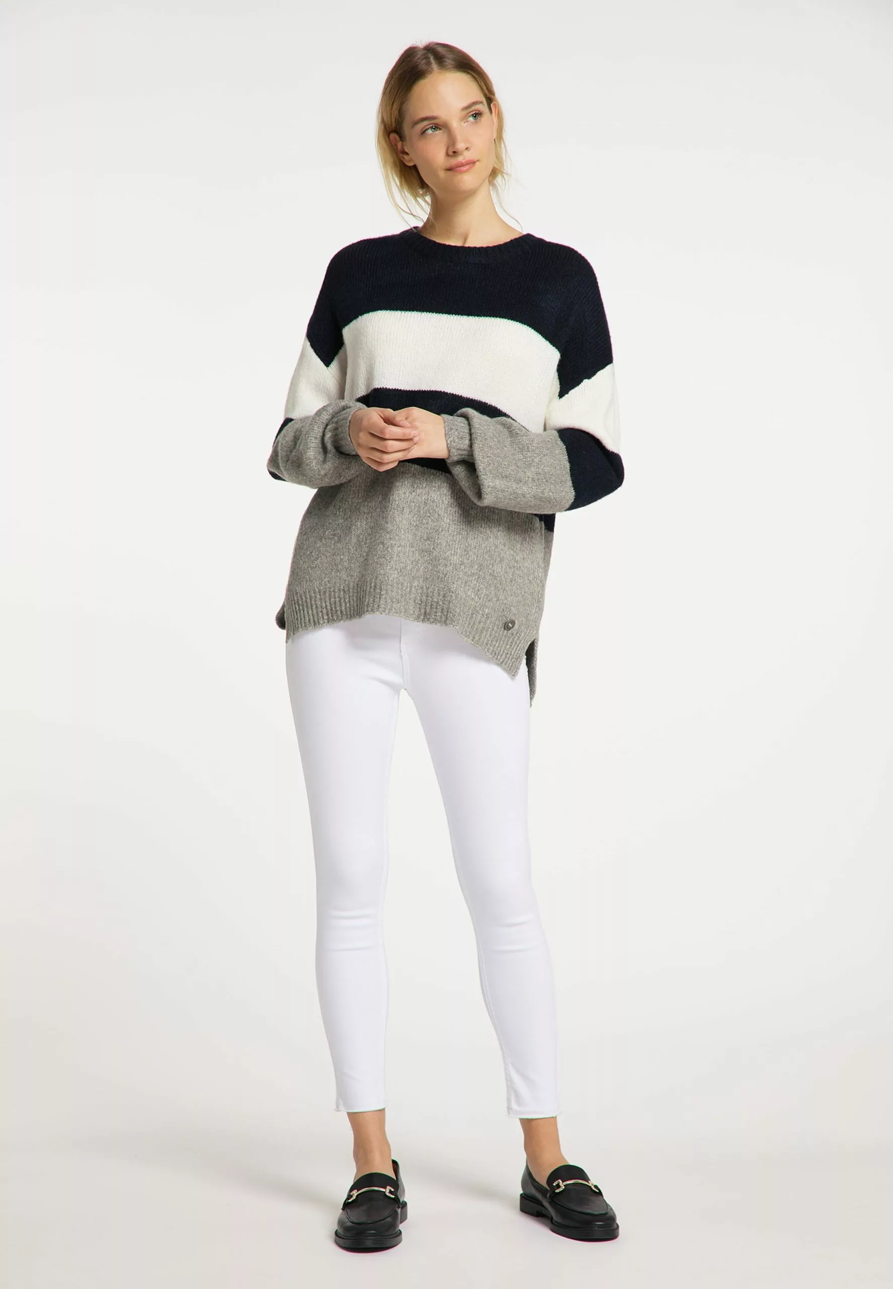 Pulls Maille Fine Pull-over Femme Gris Chiné / Noir 4 Pulls Maille Fine Pull-over Femme Gris Chiné / Noir – Image 4