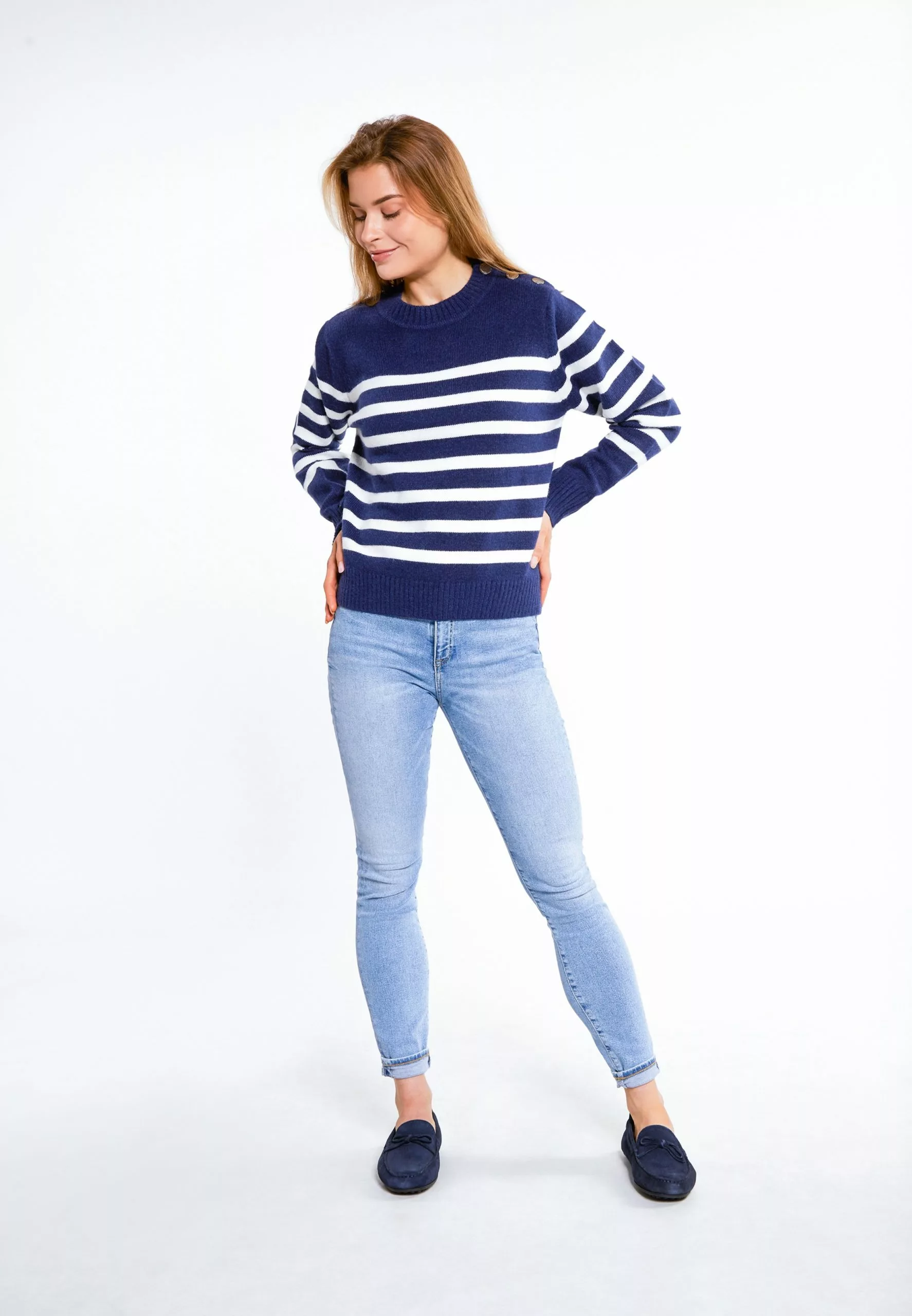 Pulls Maille Fine Pull-over Femme Marine 5 Pulls Maille Fine Pull-over Femme Marine – Image 5