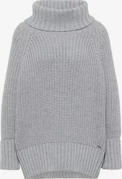 DreiMaster Vintage Pulls à Col Roulé Pull-over Femme Gris Clair
