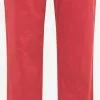 Pantalons En Toile Coupe Slim Pantalon Femme Rouge