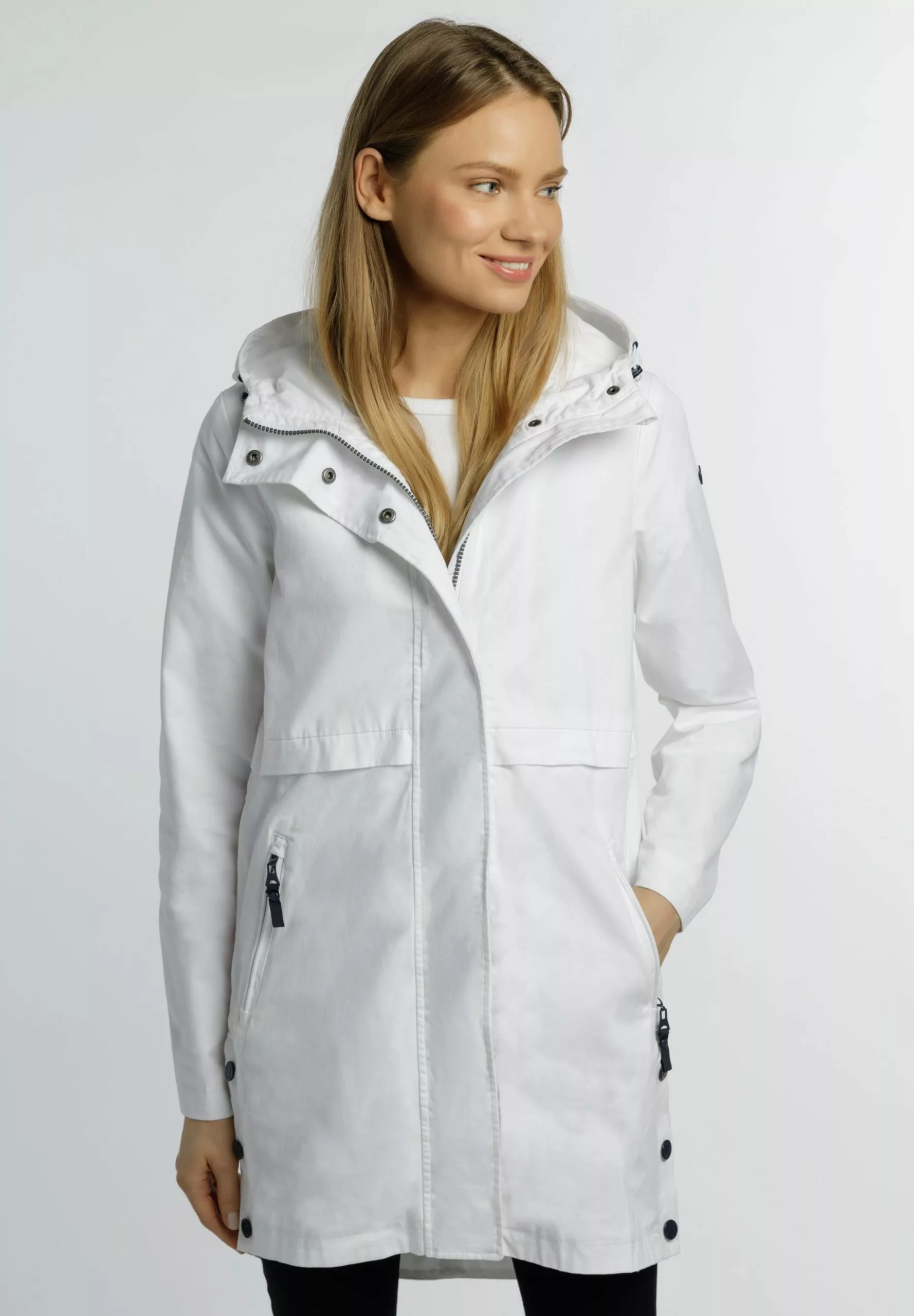 Manteaux De Pluie Manteau Mi-saison Femme Blanc 2 Manteaux De Pluie Manteau Mi-saison Femme Blanc – Image 2