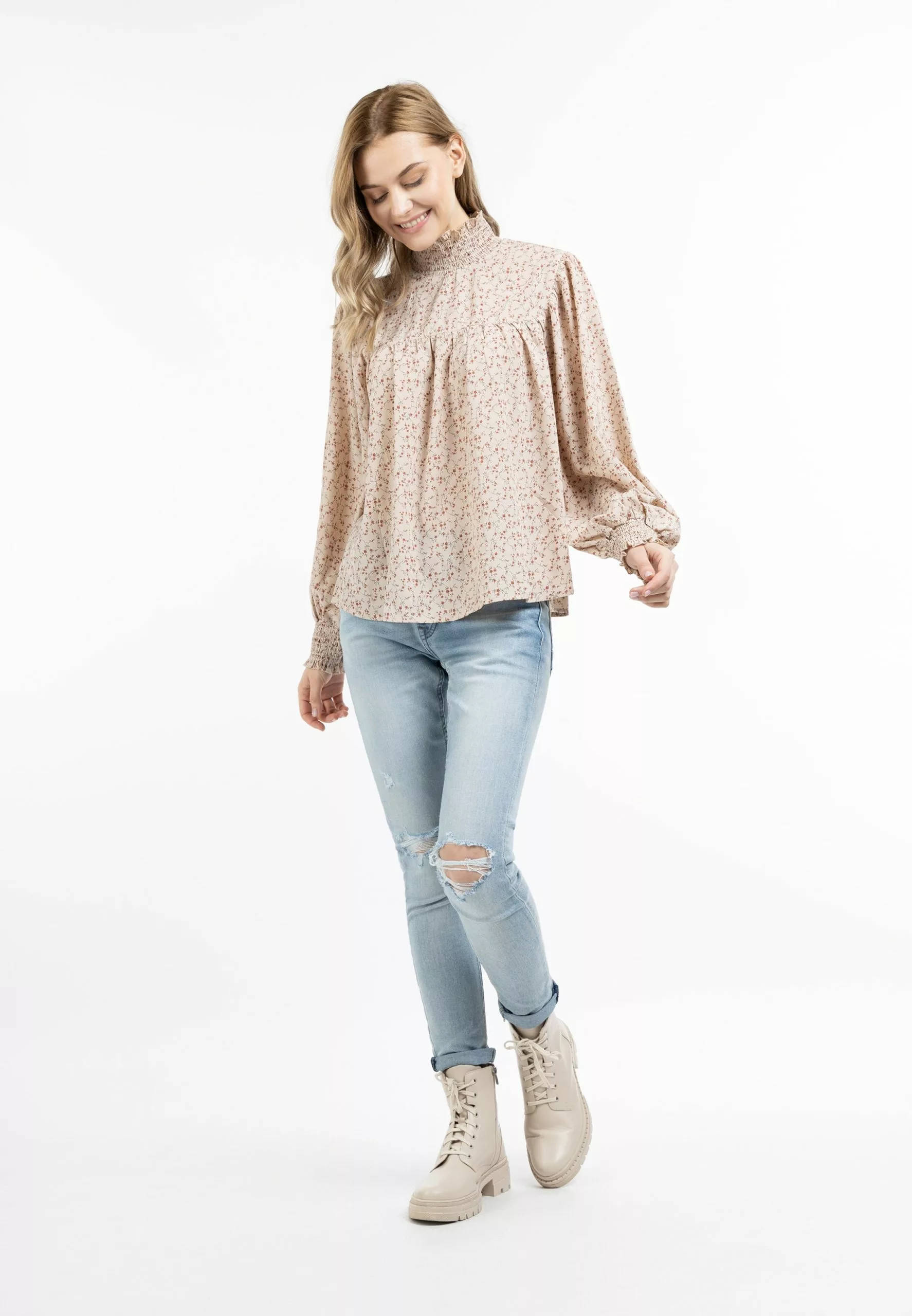 DreiMaster Vintage Hauts Chemisier Femme Beige 4 DreiMaster Vintage Hauts Chemisier Femme Beige – Image 4