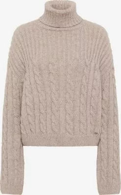 DreiMaster Vintage Pulls à Col Roulé Pull-over Femme Beige