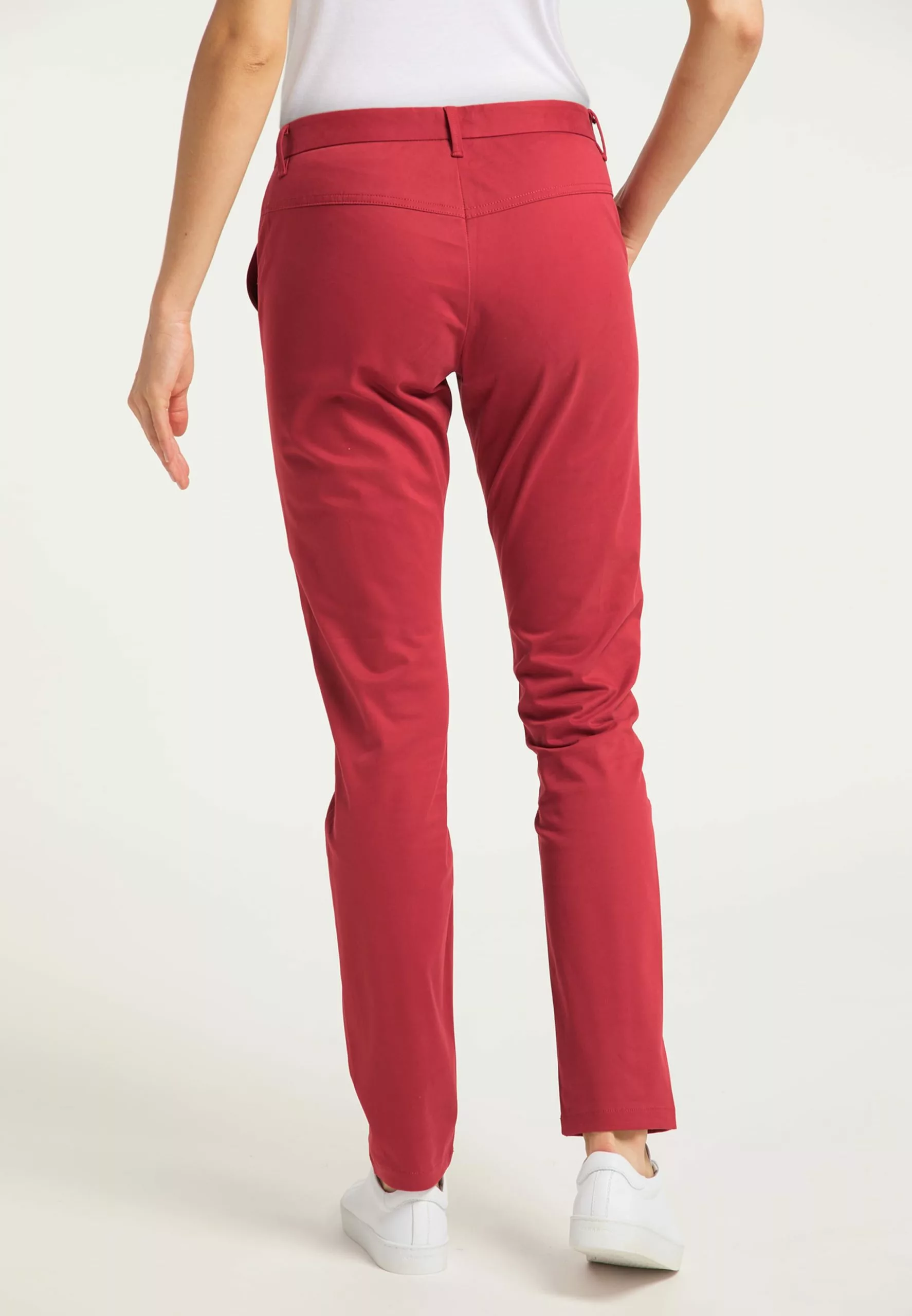 Pantalons En Toile Coupe Slim Pantalon Femme Rouge 3 Pantalons En Toile Coupe Slim Pantalon Femme Rouge – Image 3