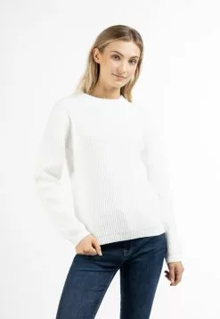 Pulls Basiques Pull-over Femme Blanc Cassé -Magasin Vintage Dreimaster a457facfae68eed6da0ee9c23ba5770c
