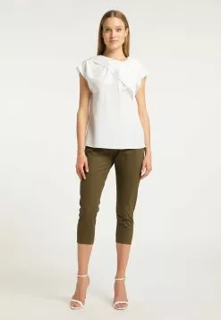 Pantacourts Coupe Slim Pantalon Femme Olive -Magasin Vintage Dreimaster a6c61f379e532ceb8b61fbfcc8d2030b