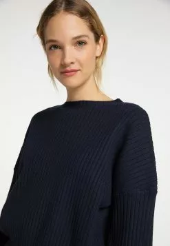 Pulls Maille Fine Pull-over Femme Bleu Nuit -Magasin Vintage Dreimaster aa8890a4cc6b96448b7edd04b9134f35