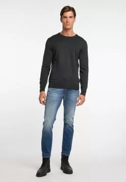 Pulls à Col Rond Pull-over Homme Anthracite -Magasin Vintage Dreimaster ae30a679effe5997673e1b2e3d2ca3aa