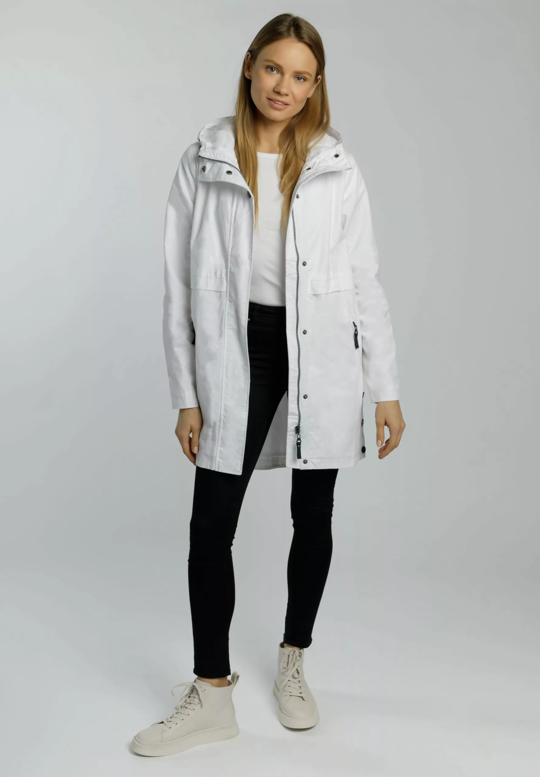 Manteaux De Pluie Manteau Mi-saison Femme Blanc 4 Manteaux De Pluie Manteau Mi-saison Femme Blanc – Image 4