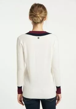 Pulls Maille Fine Pull-over Femme Blanc -Magasin Vintage Dreimaster b1ab6727b64617d2f7e2e7354f741bf1