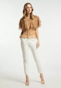 Blouses à Manches Courtes Chemisier Femme Marron -Magasin Vintage Dreimaster b5afe602af3009b05473747ec098762a