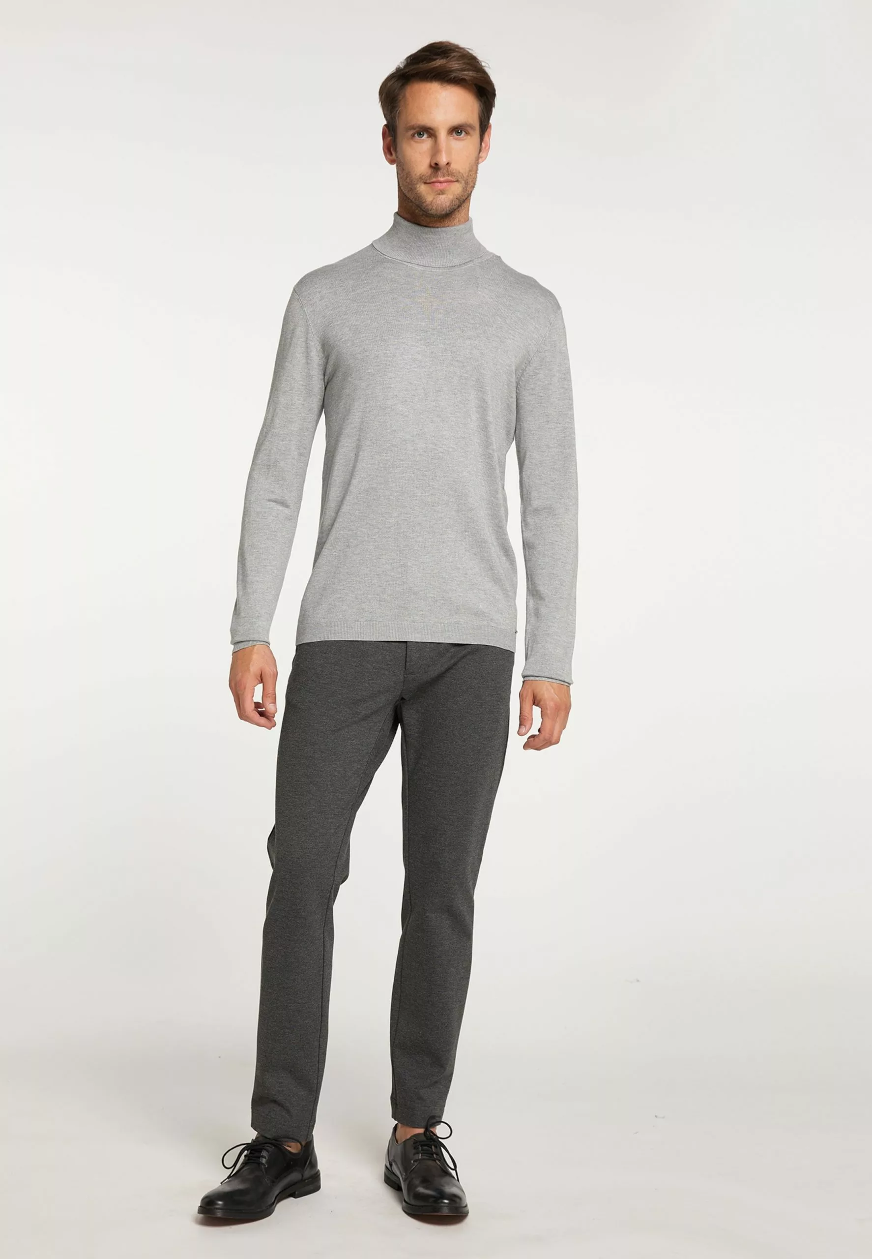 Pulls à Col Roulé Pull-over Homme Gris Clair 4 Pulls à Col Roulé Pull-over Homme Gris Clair – Image 4