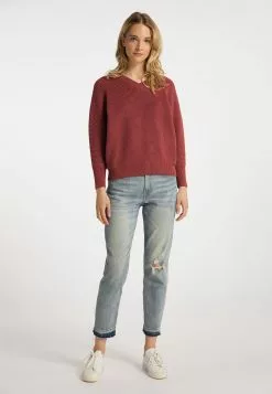 DreiMaster Vintage Pulls Basiques Pull-over Femme Rouge Pastel -Magasin Vintage Dreimaster b70be6aef5ae5cebcb568be3d6fcd4e0