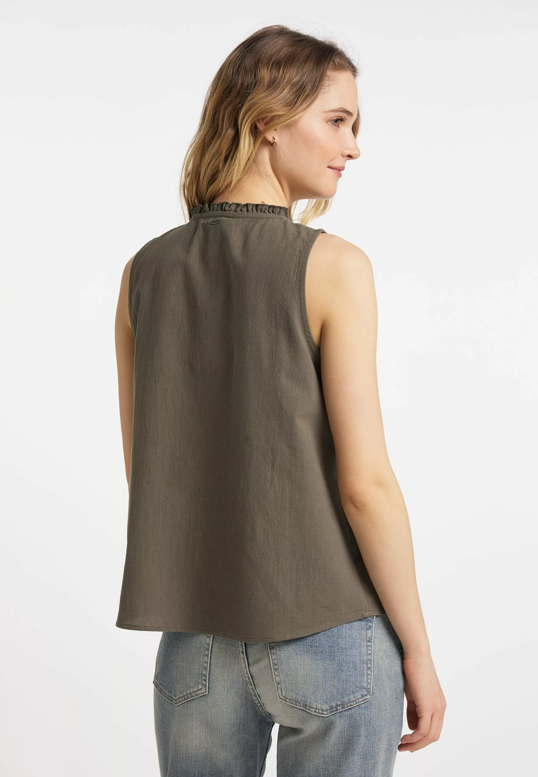 DreiMaster Vintage Blouses Chemisier Femme Kaki 3 DreiMaster Vintage Blouses Chemisier Femme Kaki – Image 3