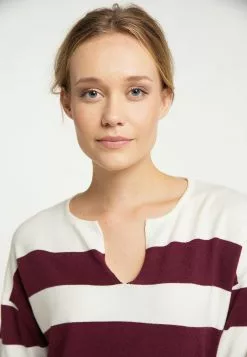 Pulls Maille Fine Pull-over Femme Rouge Sang / Blanc -Magasin Vintage Dreimaster bfef83f282239a942931d822c7f300a9