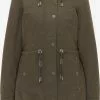 DreiMaster Vintage Parkas Parka Mi-saison Femme Kaki