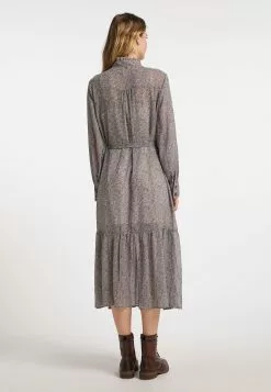 DreiMaster Vintage Robes Fluides Robe-chemise Femme Beige Foncé -Magasin Vintage Dreimaster c27607b3c2c8054500243fb061341dd8