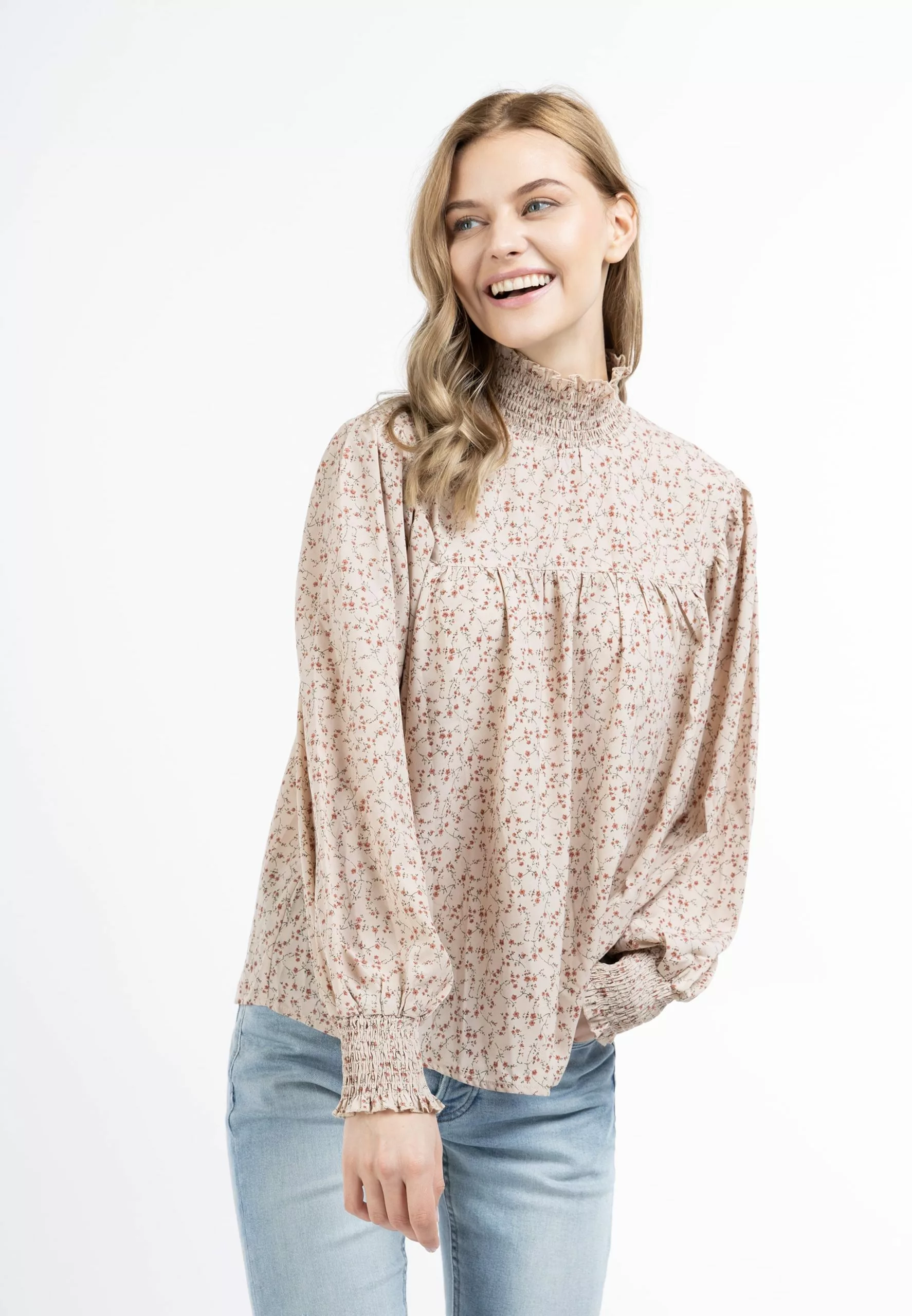 DreiMaster Vintage Hauts Chemisier Femme Beige 2 DreiMaster Vintage Hauts Chemisier Femme Beige – Image 2