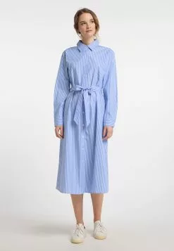 Robes Fluides Robe-chemise Femme Bleu Clair -Magasin Vintage Dreimaster c388510cea1b07da886beb47d0381baa