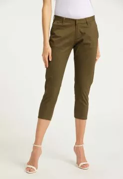 Pantacourts Coupe Slim Pantalon Femme Olive -Magasin Vintage Dreimaster c3a2f2f828700b671e1539d8ce97a753