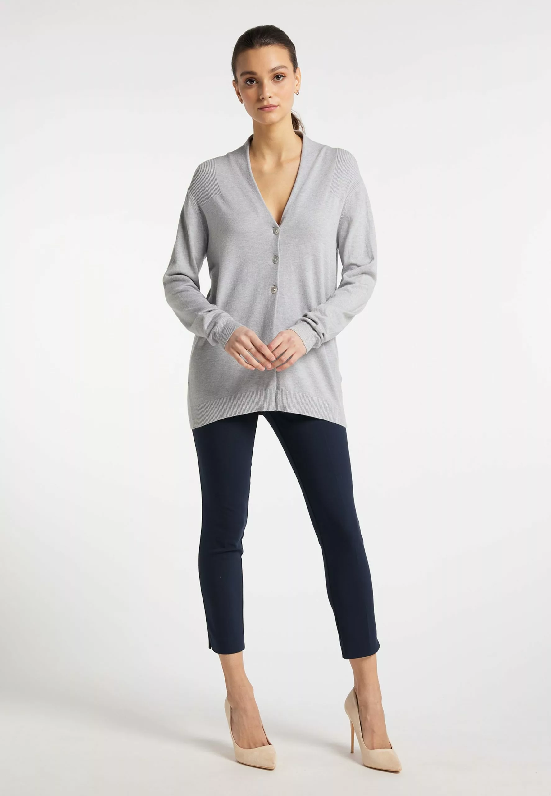 Gilets Cardigan Femme Gris Chiné 4 Gilets Cardigan Femme Gris Chiné – Image 4