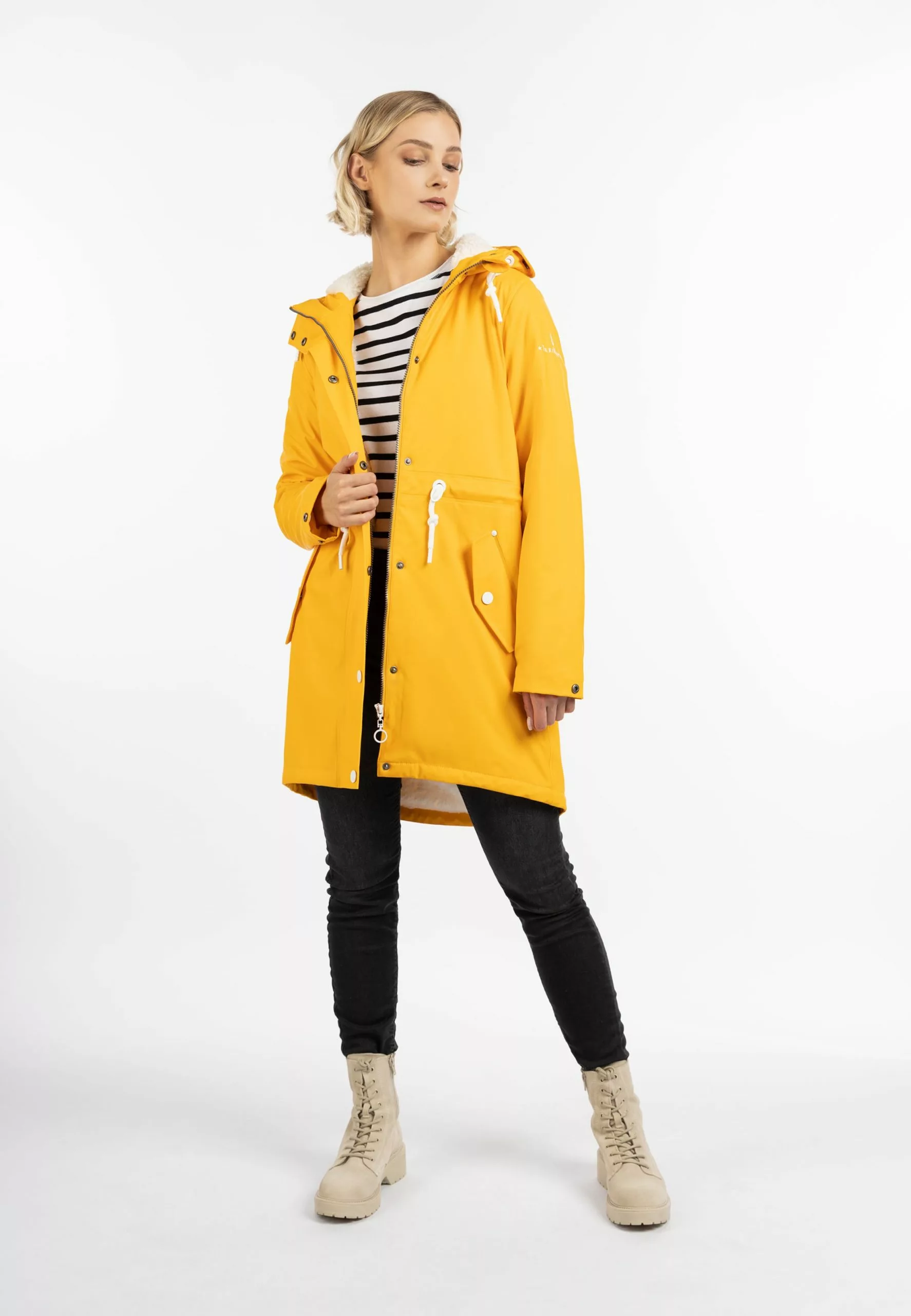 Manteaux De Pluie Manteau Fonctionnel Femme Jaune 4 Manteaux De Pluie Manteau Fonctionnel Femme Jaune – Image 4